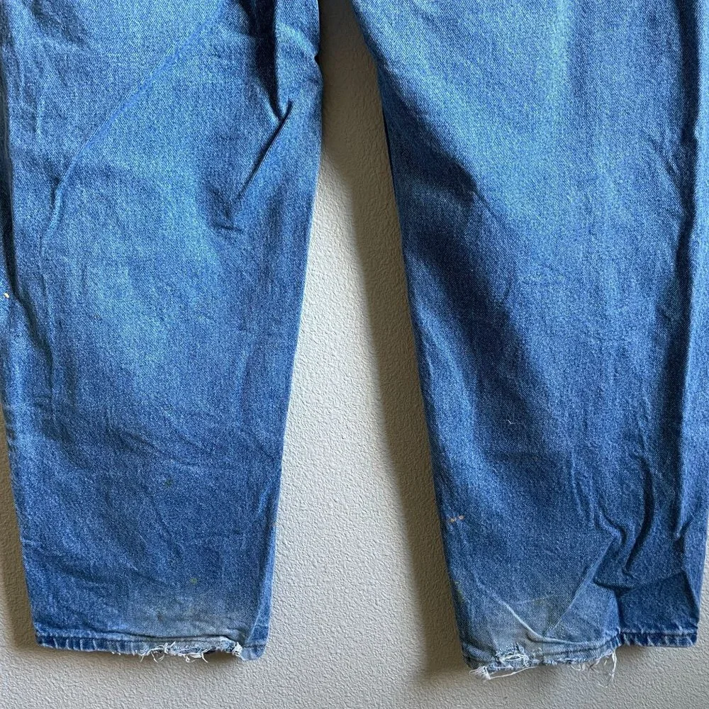 Carhartt Jeans Double Front Knee Washed Logger Denim Distressed Paint Grunge